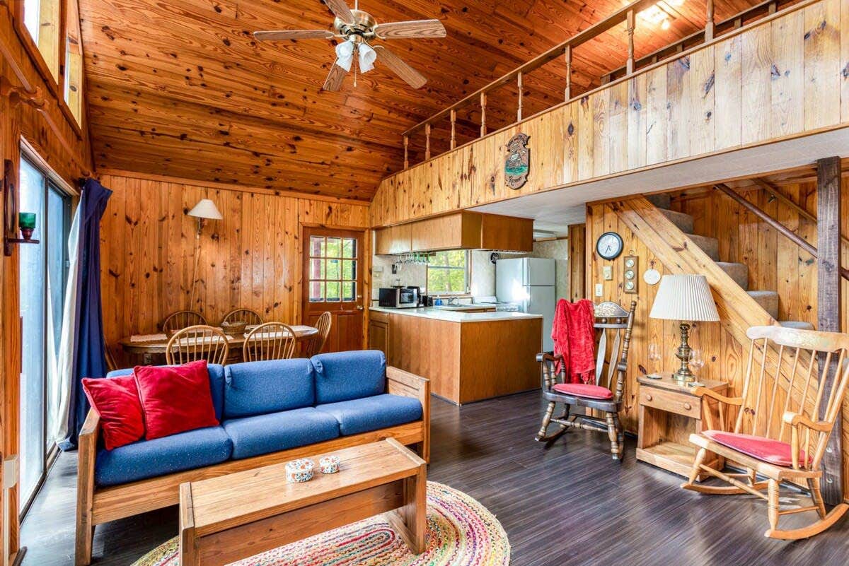 Camper submitted image from Hot Tub, Large Deck, WiFi, Fire Pit at Chalet Cabin - 2