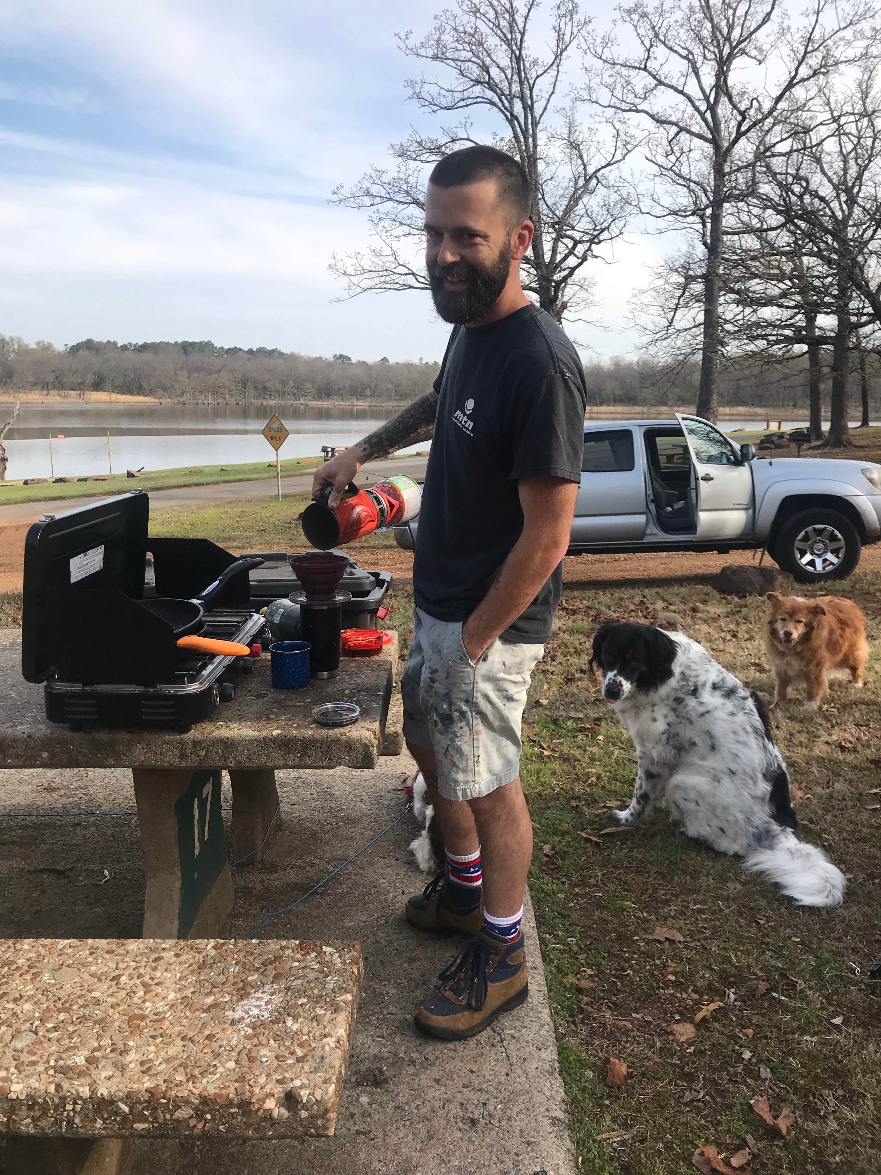 Kristen V.'s photo of camping with pets at Sequoyah State Park - Marina and Cabins near Broken Arrow, OK