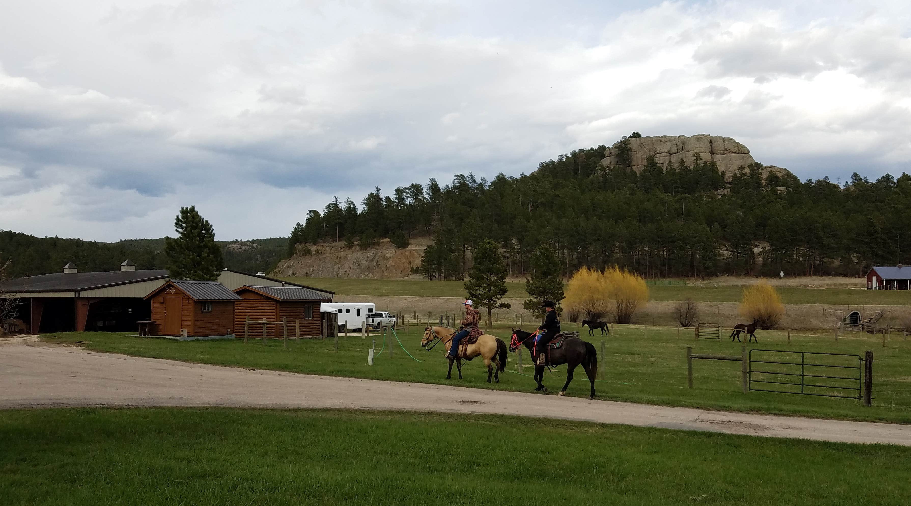 Isa K.'s photo of camping with a horse at Plenty Star Ranch - CLOSED near Buffalo Gap, SD