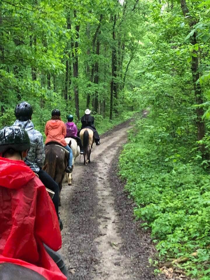 Heather K.'s photo of camping with a horse at Double J Stables and Campground near Horse Cave, KY
