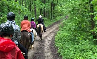 Heather K.'s photo of camping with a horse at Double J Stables and Campground near Dunmor, KY