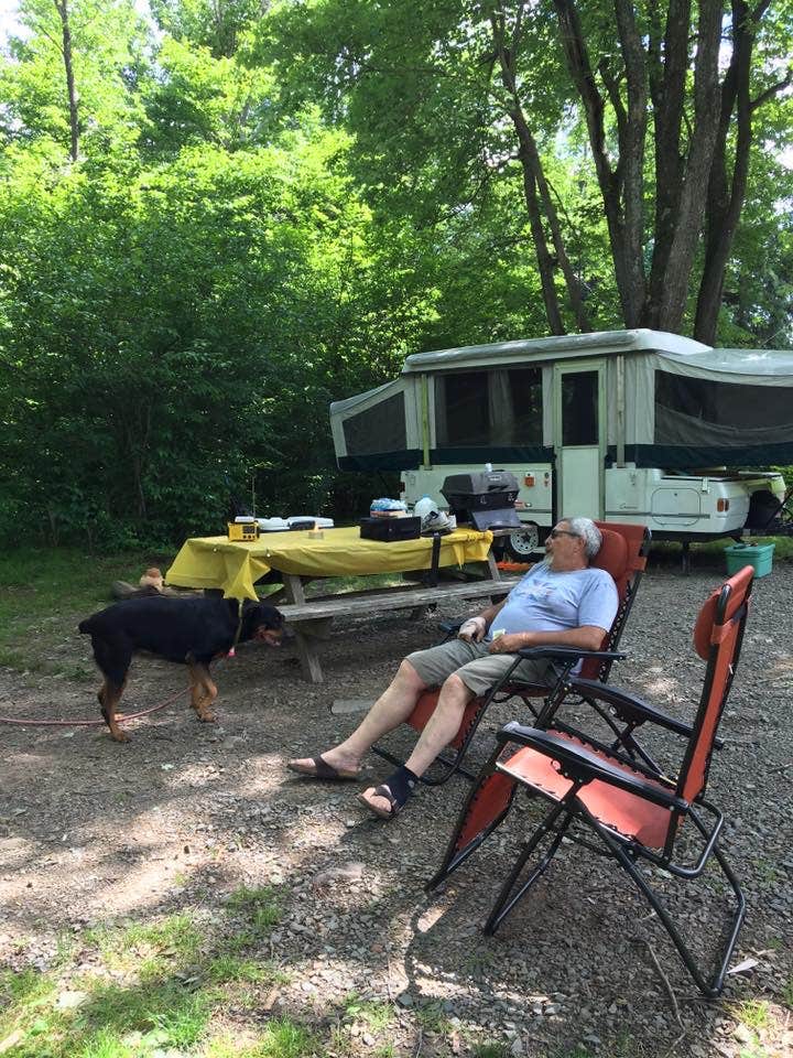 Shirley M.'s photo of camping with pets at Tobyhanna State Park Campground near Thornhurst, PA