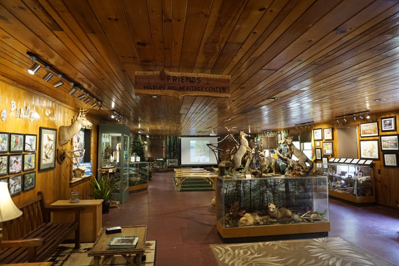 Inside the visitors center which has an educational exhibit