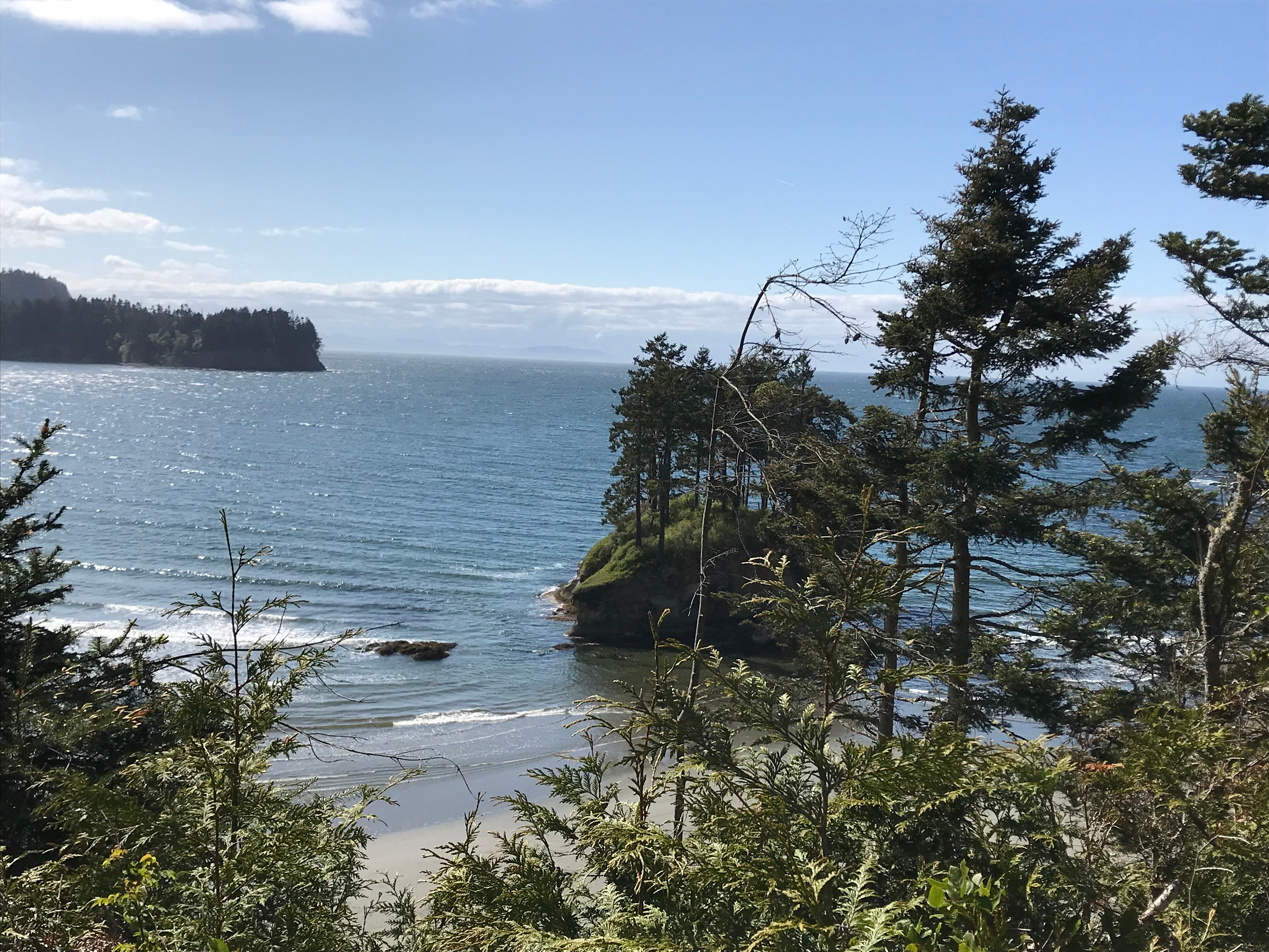 View from short campground trail bluff hike overlooking Crescent Bay.
