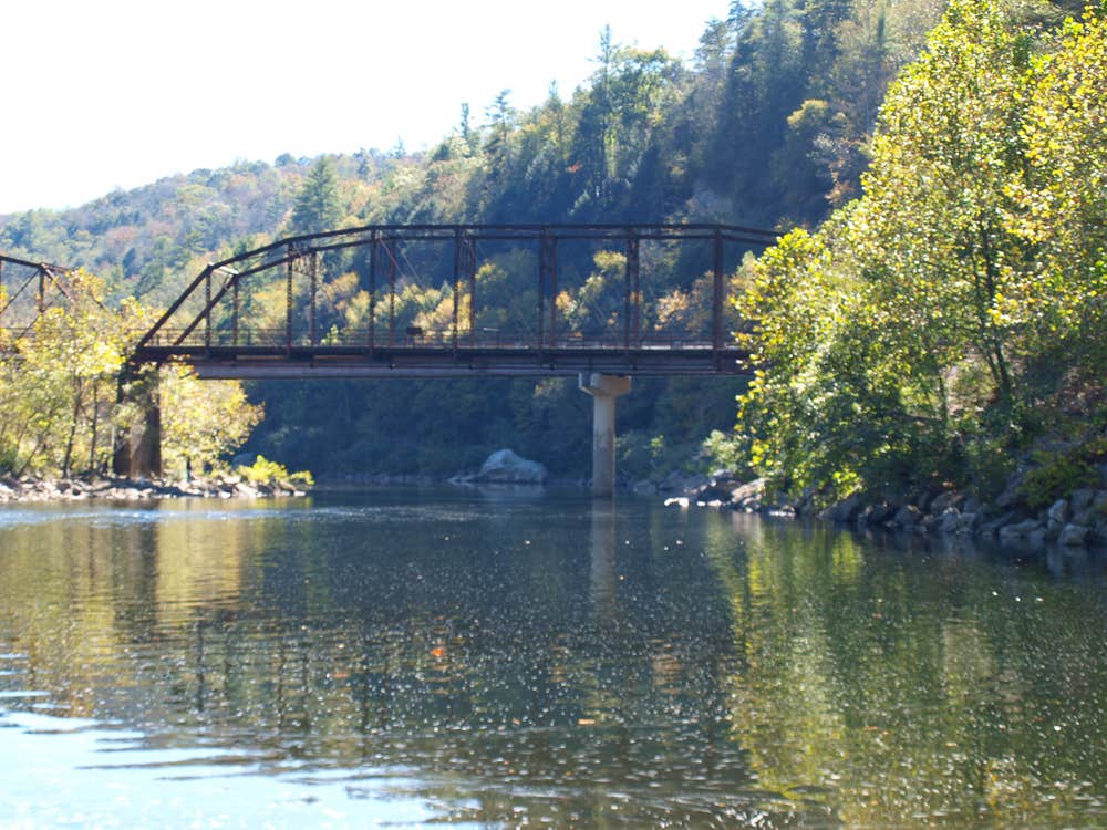 Nemo Bridge is closed to vehicles, but you can walk across it over the river. This view is from the campground.