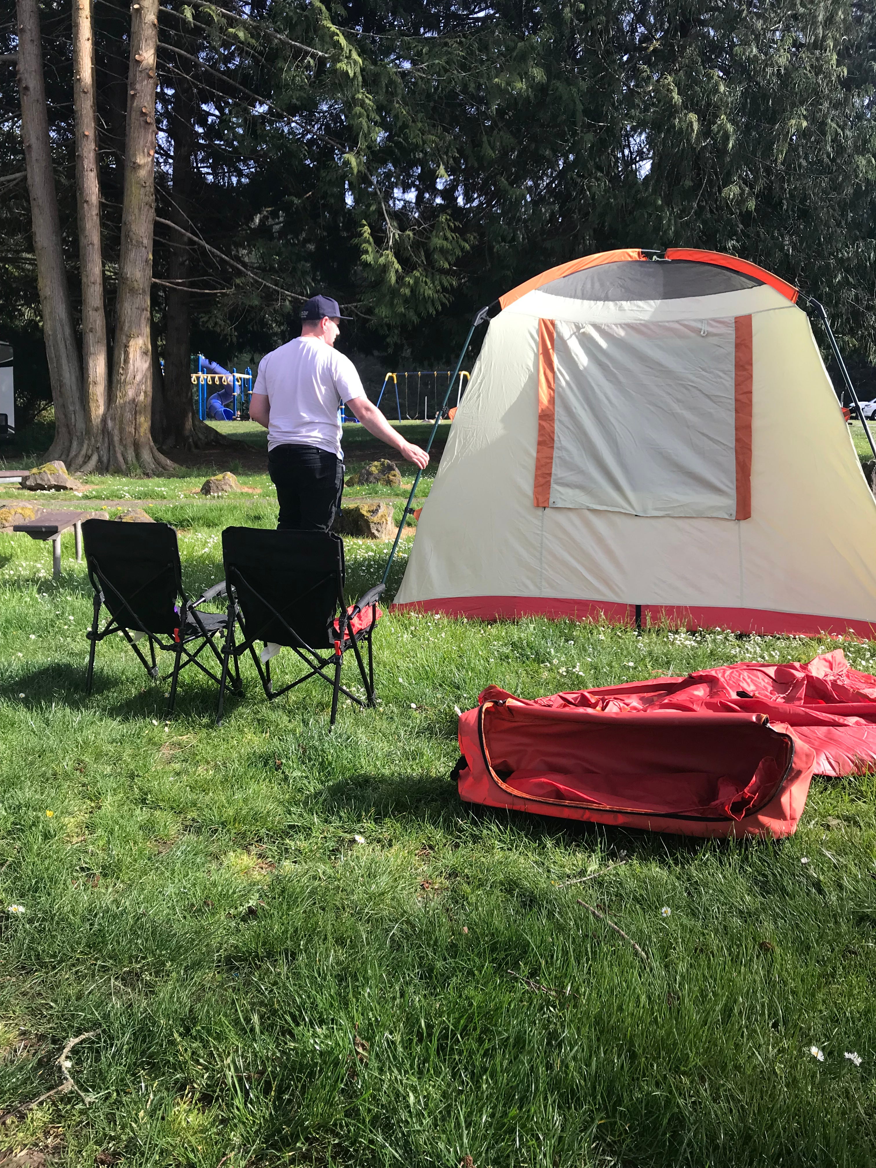 Setting up camp!