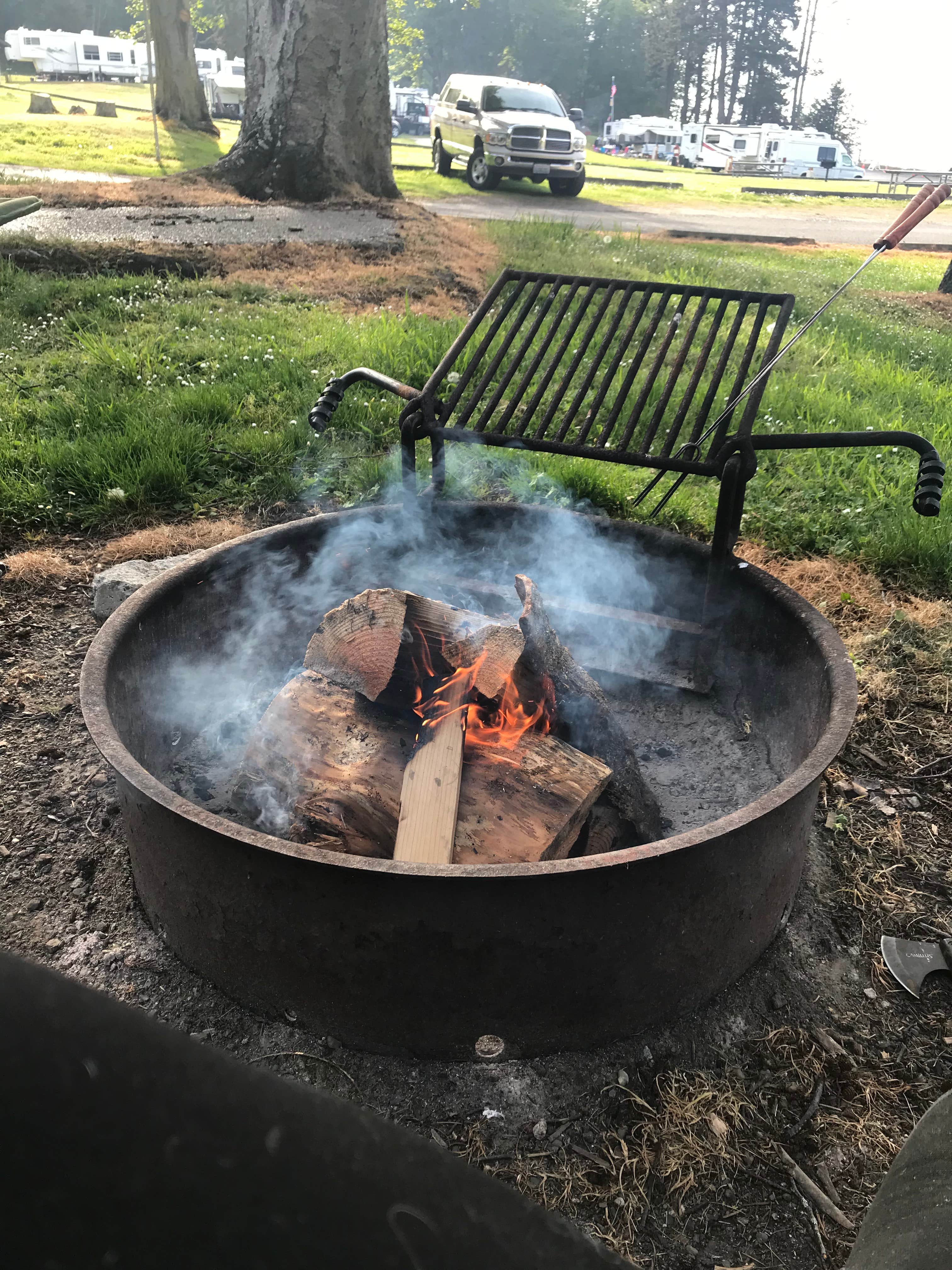 Nice fire pits, bring tin foil to fry stuff!