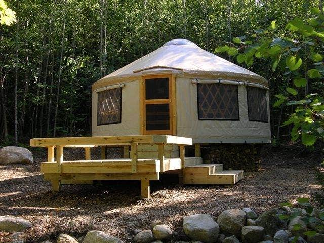 Scott M.'s photo of glamping accommodations at Frost Mountain Yurts near Tuftonboro, NH