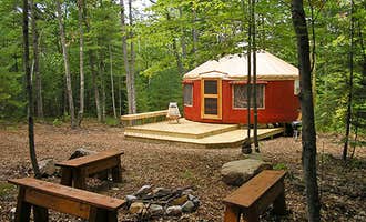 Camping near Fiddlehead Campground: Frost Mountain Yurts, Fryeburg, Maine