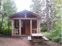 Lisa N.'s photo of a cabin at Swan Lake Trading Post & Campground near Flathead National Forest