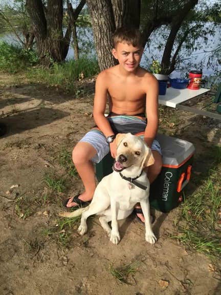 Anika L.'s photo of camping with pets at Harvey County East Park near Augusta, KS
