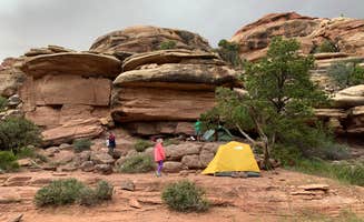 Angee D.'s photo of tent camping at Elephant Canyon 3 (EC3) — Canyonlands National Park in Utah