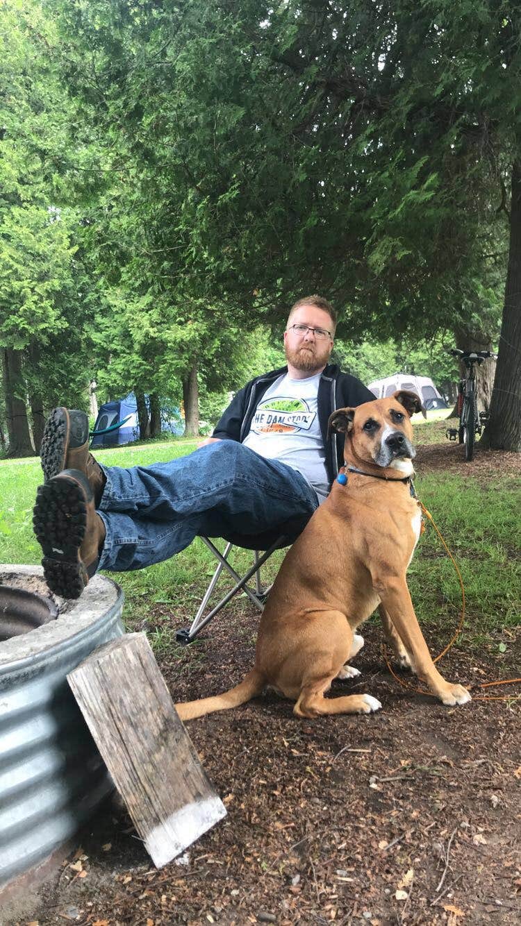 Nikki M.'s photo of camping with pets at Harrisville State Park Campground near Glennie, MI