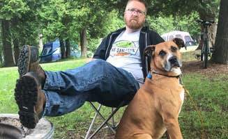 Nikki M.'s photo of camping with pets at Harrisville State Park Campground near Oscoda, MI