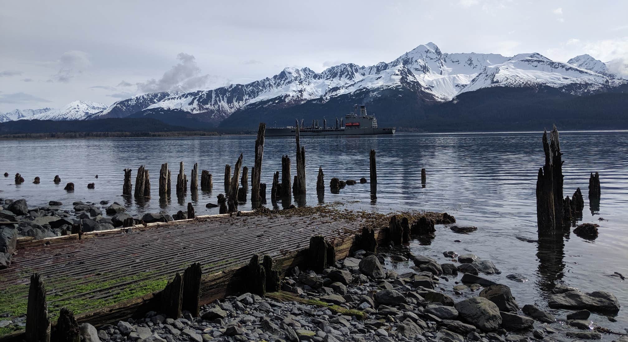 Lake and Mountain View Near Seward City Campgrounds in Kenai Fjords National Park