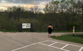 Siobhan R.'s photo of camping with pets at Cox Hollow Campground — Governor Dodge State Park near Spring Green, WI