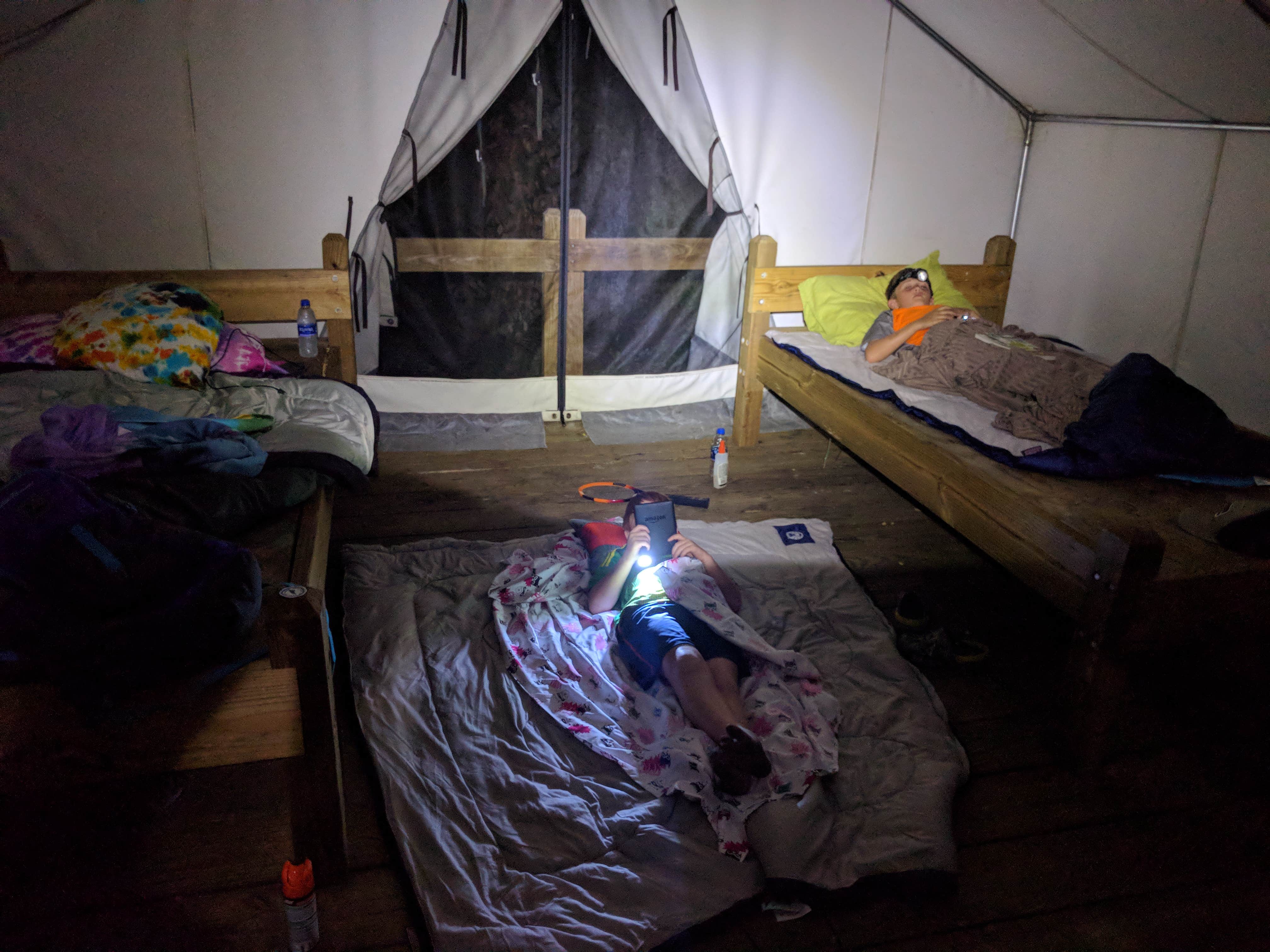 Courtney B.'s photo of tent camping at Lake Waccamaw State Park Campground near Wrightsville Beach, NC