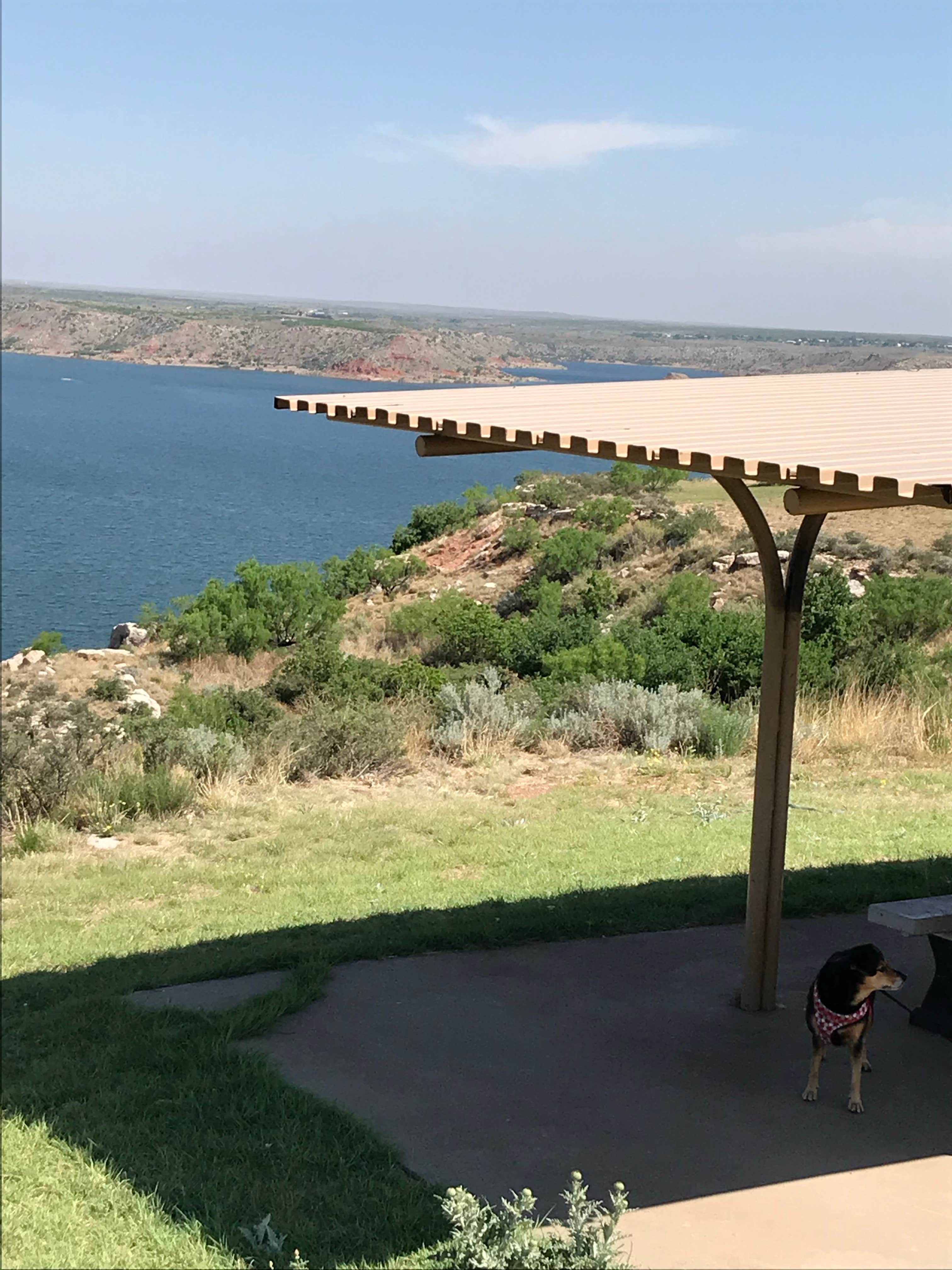 Giselle G.'s photo of camping with pets at Sanford-Yake Campground — Lake Meredith National Recreation Area near Fritch, TX