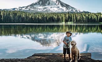 Beth E.'s photo of camping with pets at Takhlakh Lake Campground near Gifford Pinchot National Forest