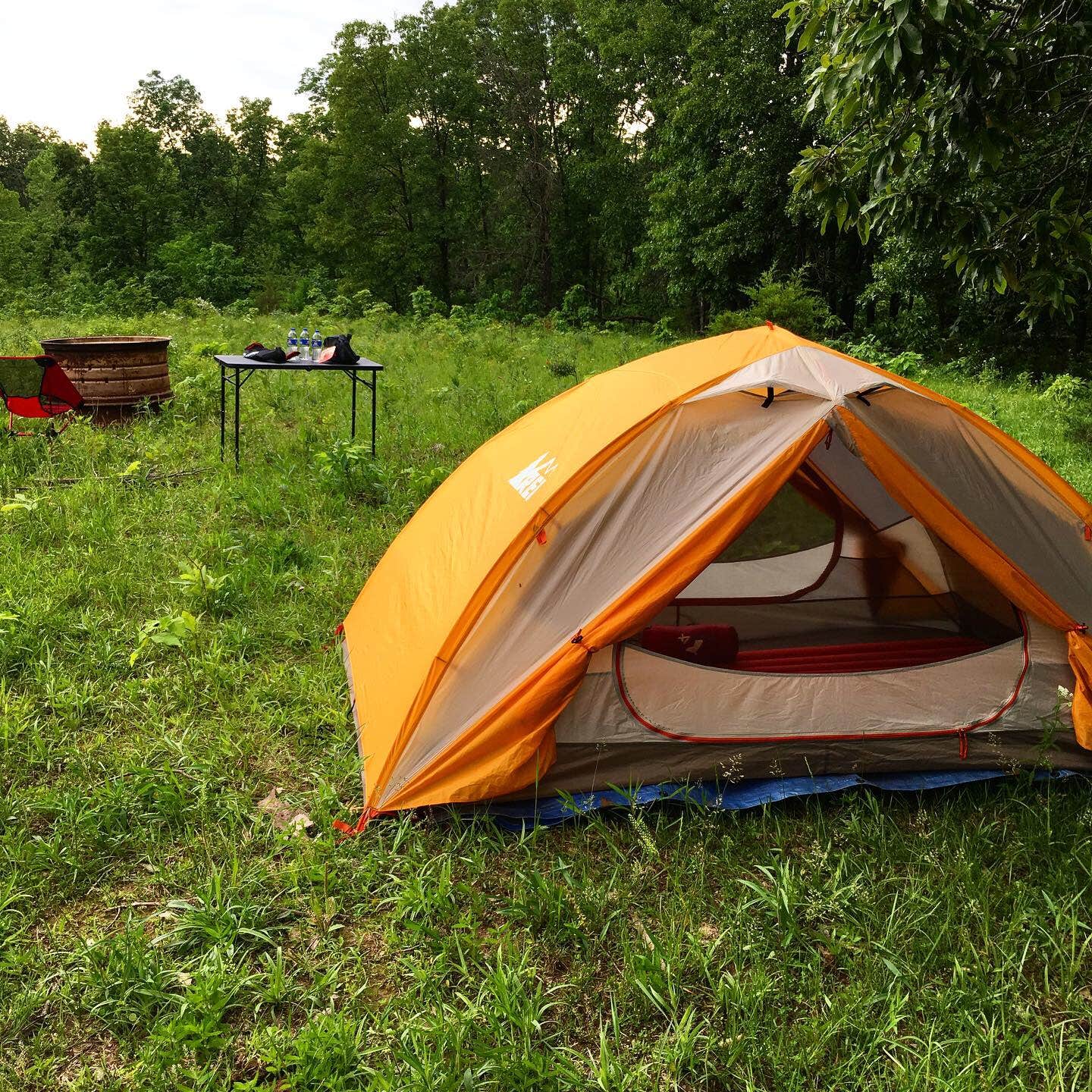 Annie C.'s photo of tent camping at Slate and Wild Roses near Macon, MO