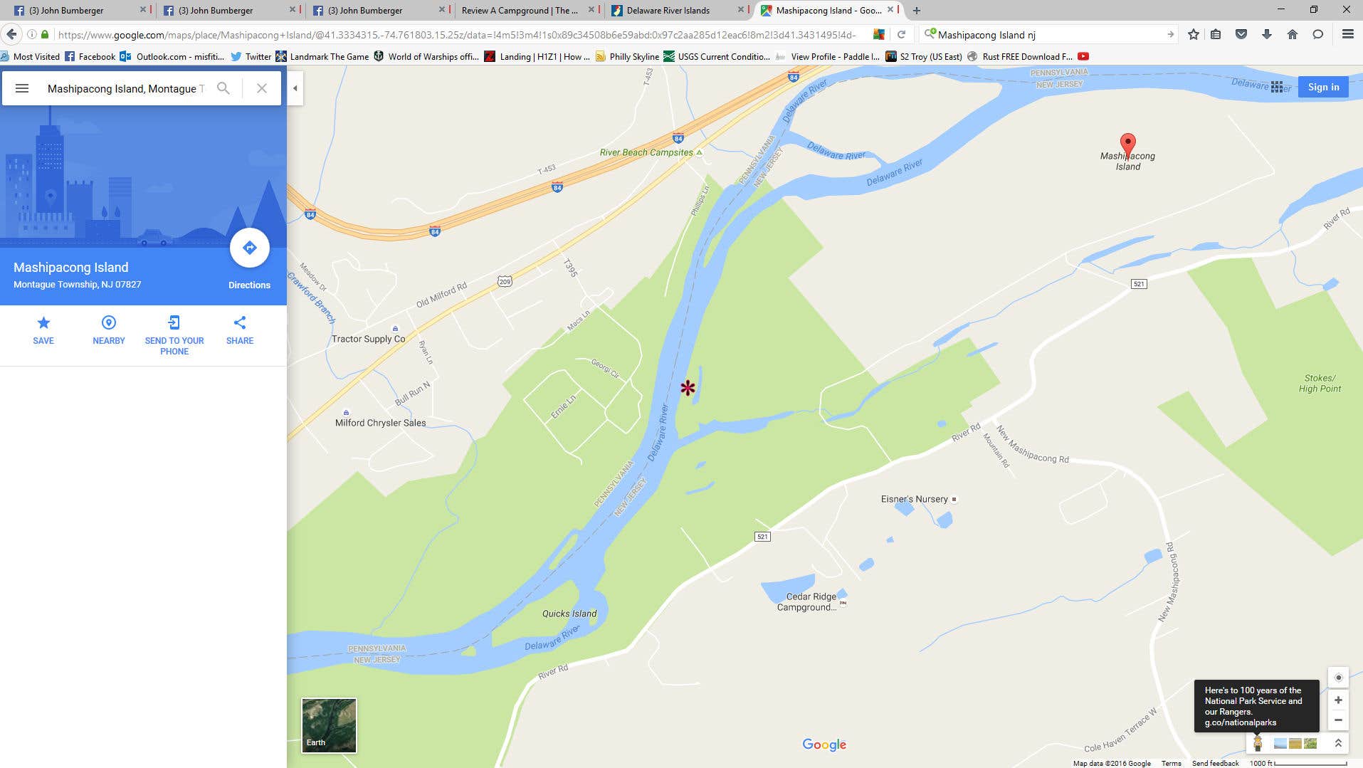 Camper submitted image from Mashipacong Island Campsite — Delaware Water Gap National Recreation Area - 2