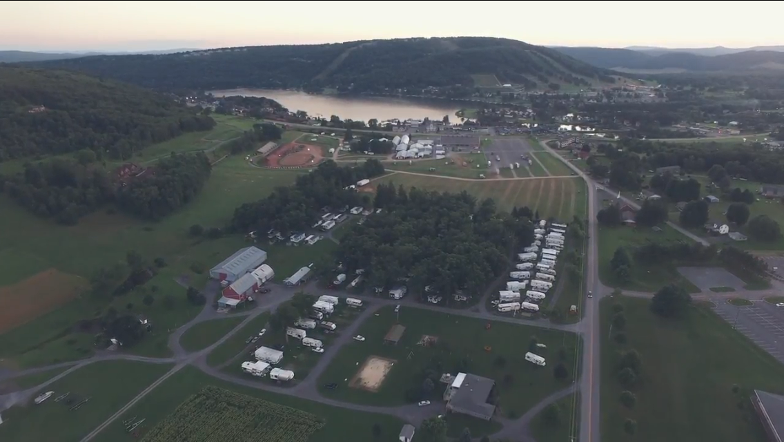Aerial View of Double G RV Park and Garrett County Fairgrounds- Deep Creek Lake 1/2 mile from Park