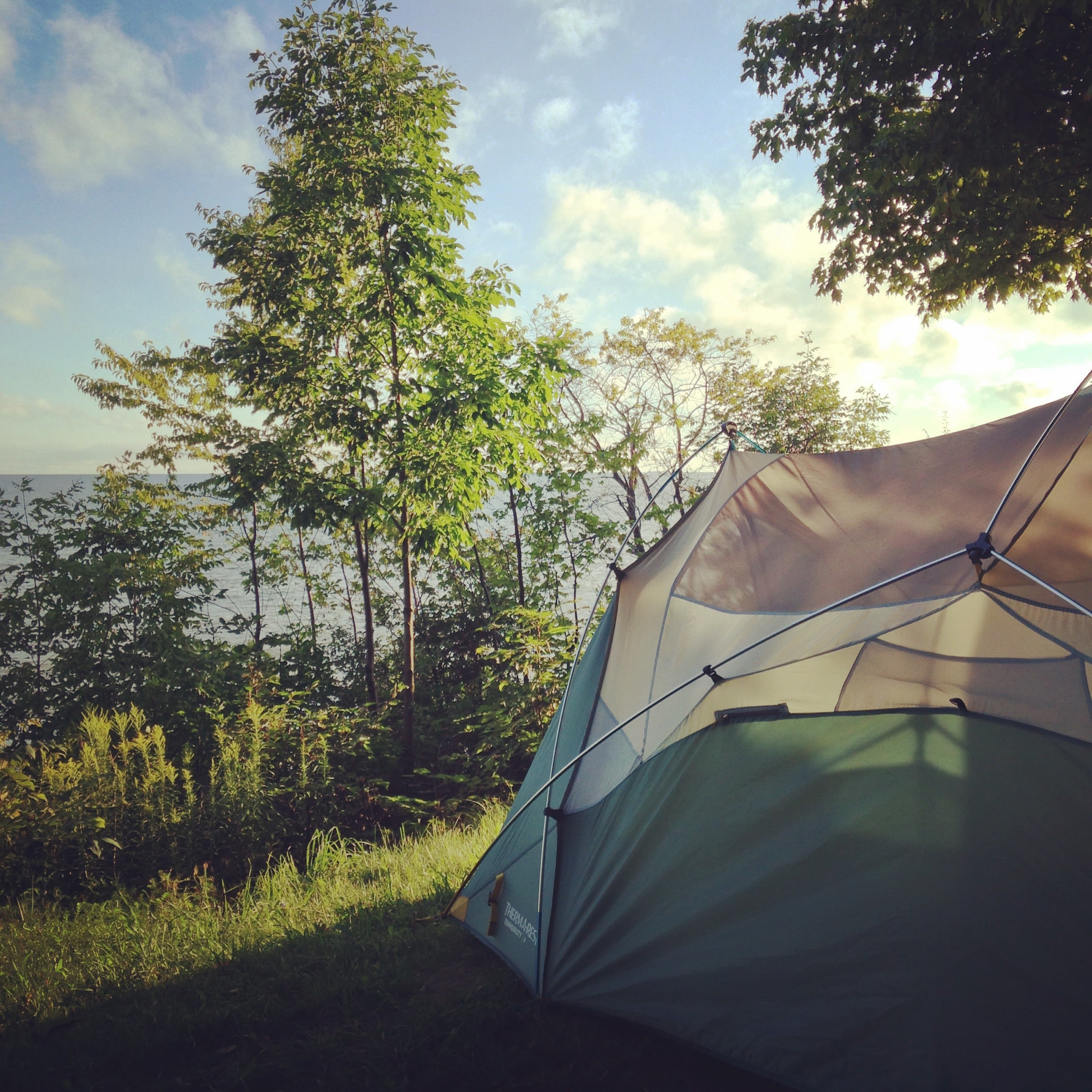 Camping beside Lake Ontario