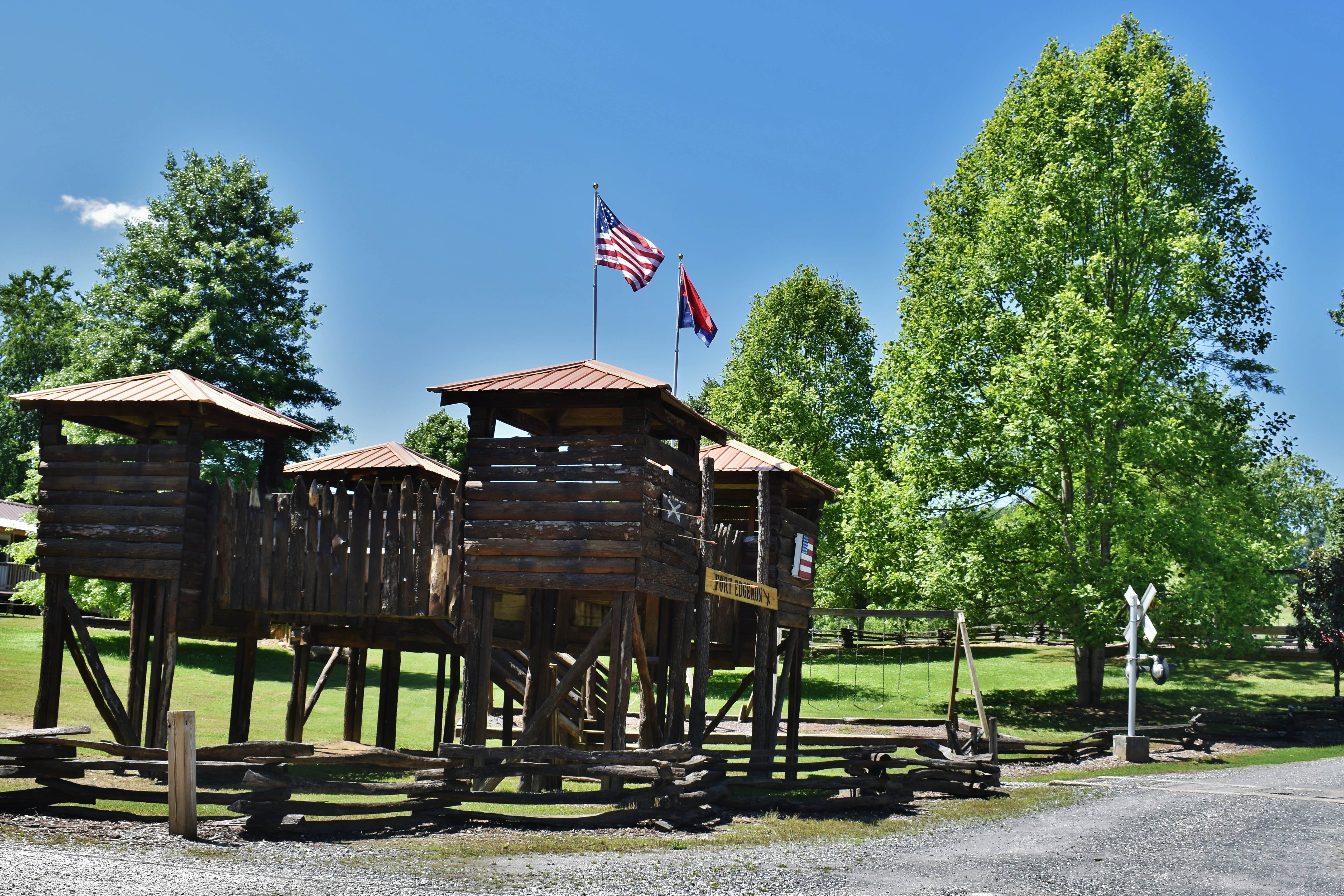 Myron C.'s photo of glamping accommodations at Deep Creek Tube Center & Campground near Whittier, NC
