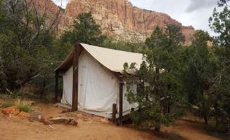 Alan B.'s photo of tent camping at Water Canyon Cliffside Cabin L and L near Gunlock, UT