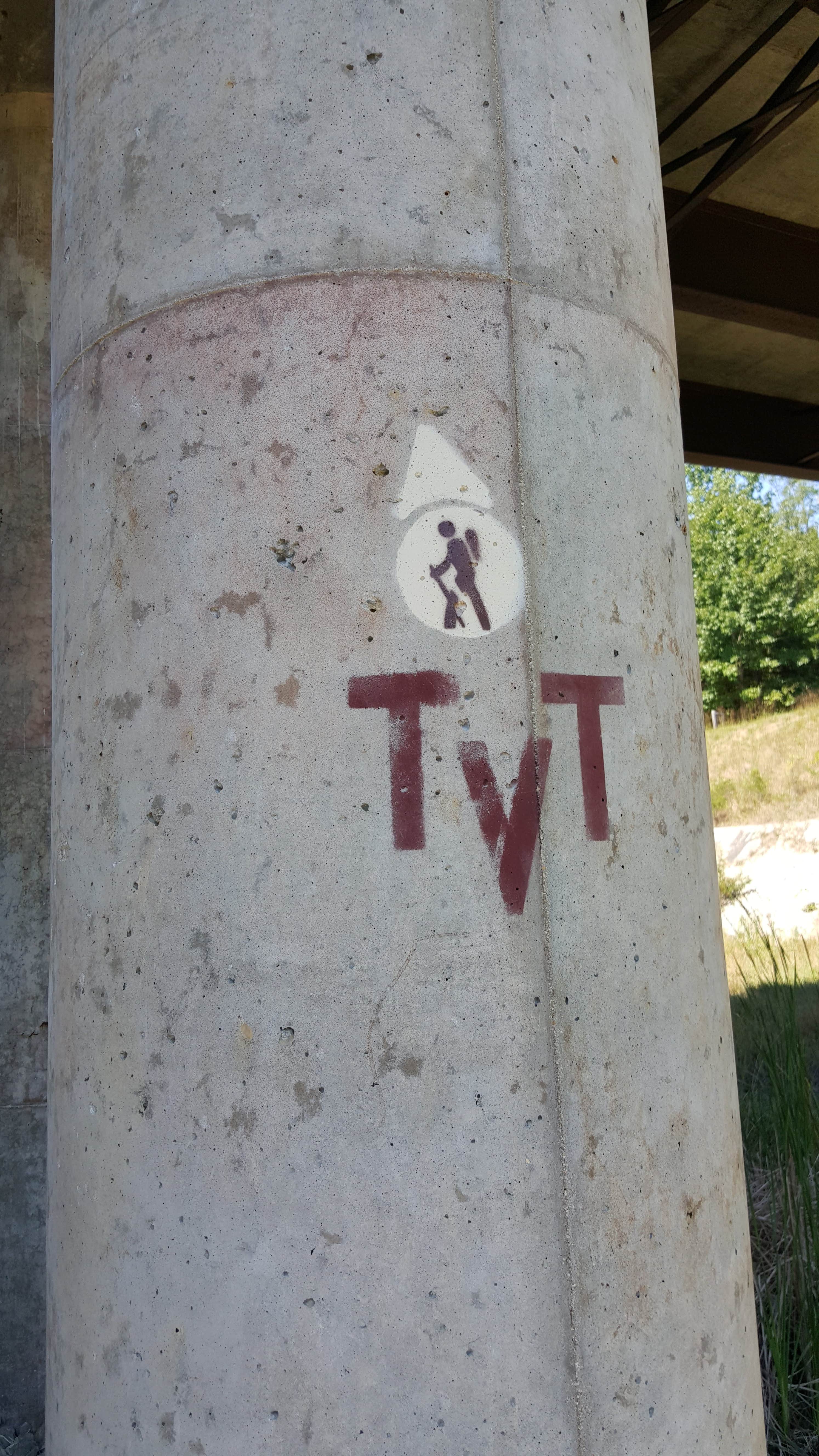 One of the trail markings for Twin Valley Trail