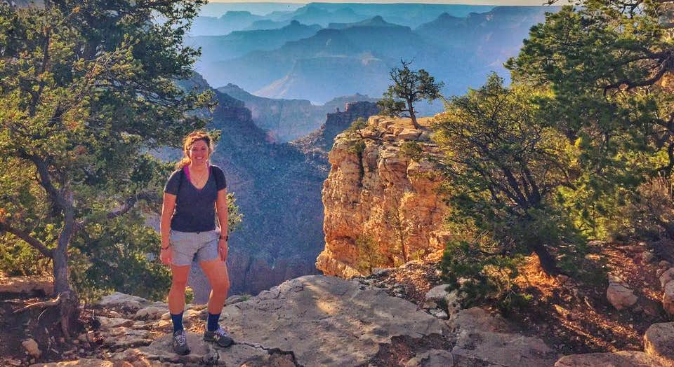 Person Standing on Edge or Grand Canyon near Mather Campground Grand Canyon National Park