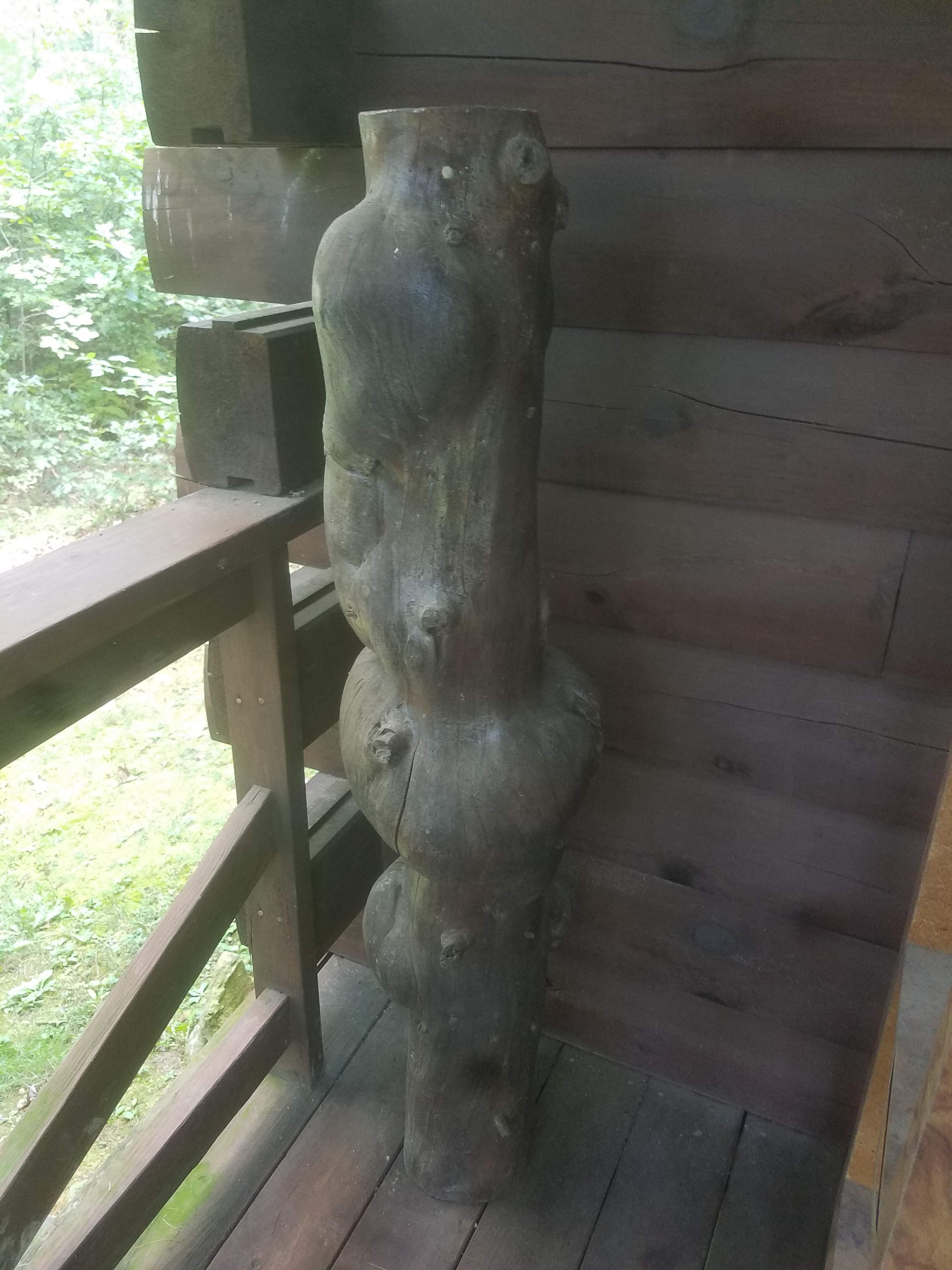 cool piece of wood on the porch