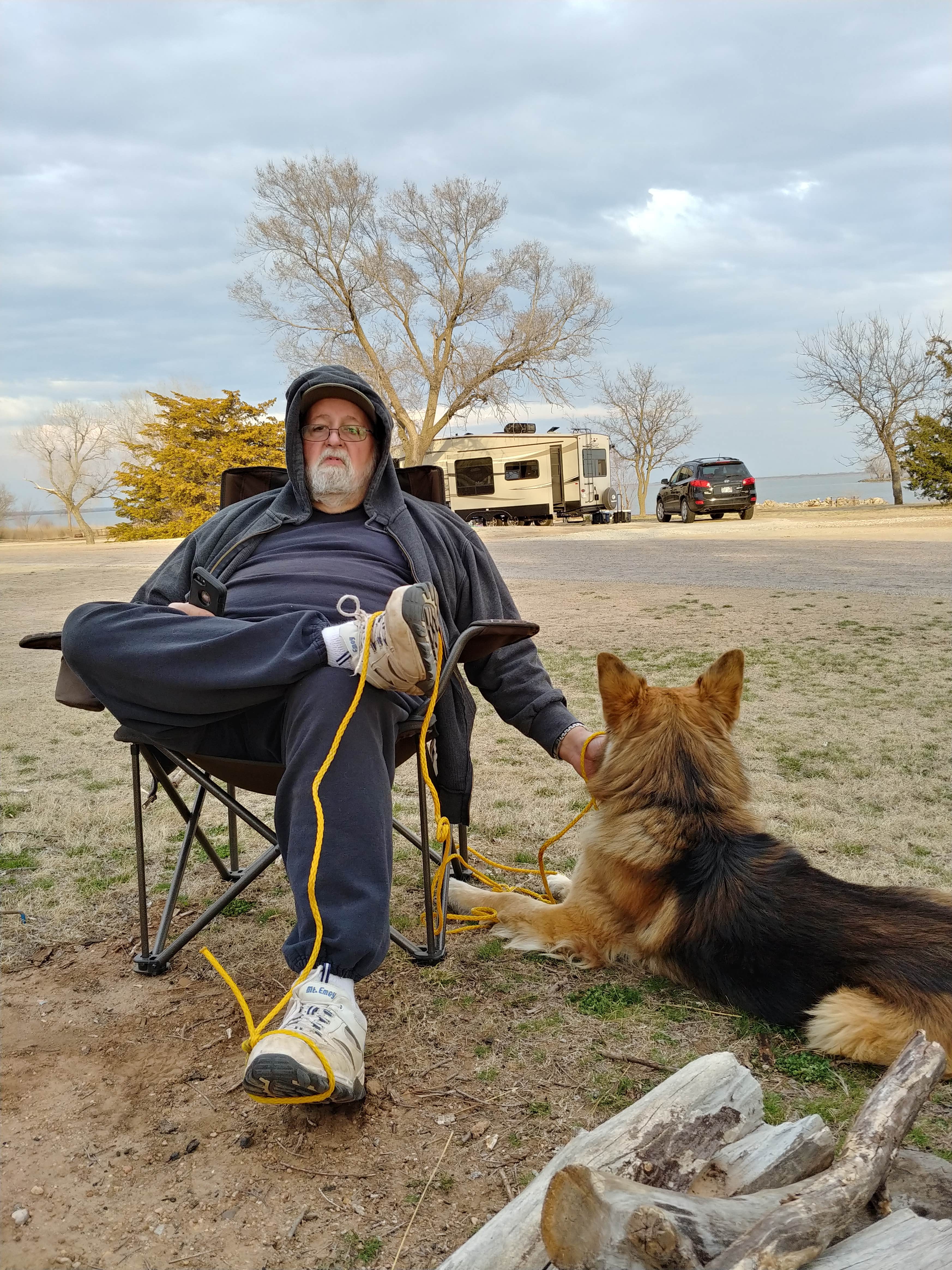 Deb L.'s photo of camping with pets at West Shore Camping Area — Cheney State Park near Augusta, KS