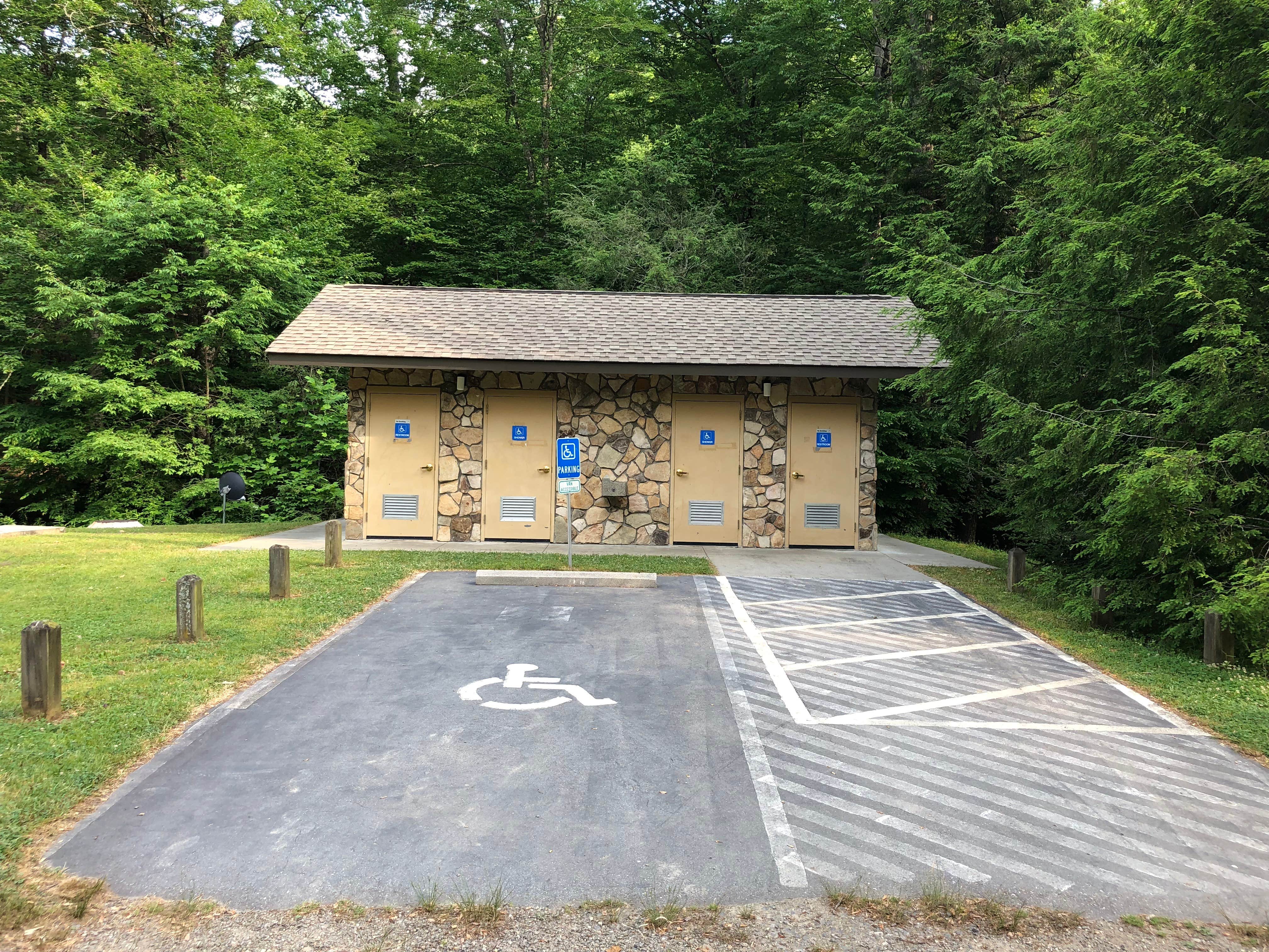 One of the three bathhouses in the main campground. There are additional bathrooms next to the office.