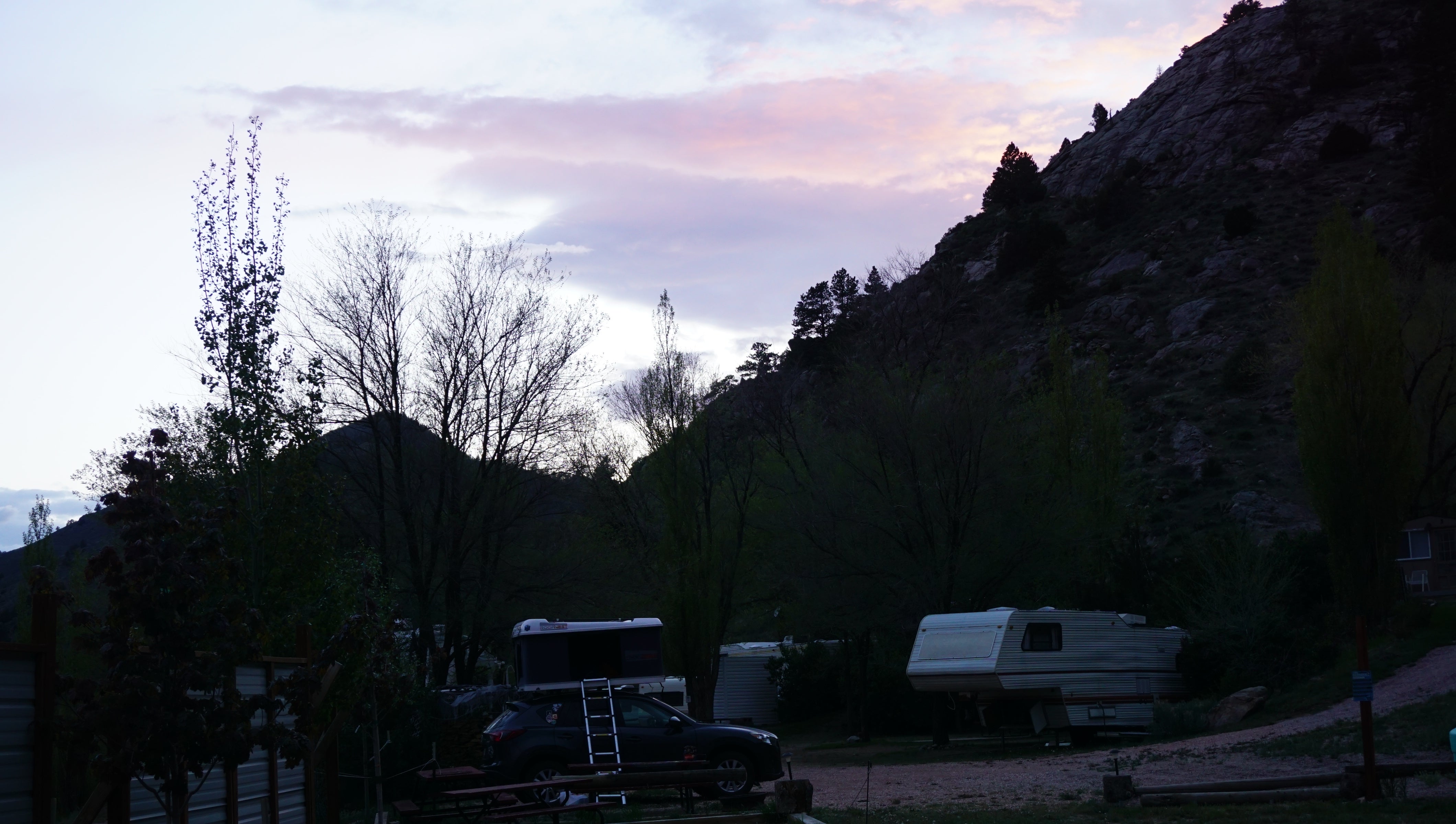 sunset in the canyon near my campsite