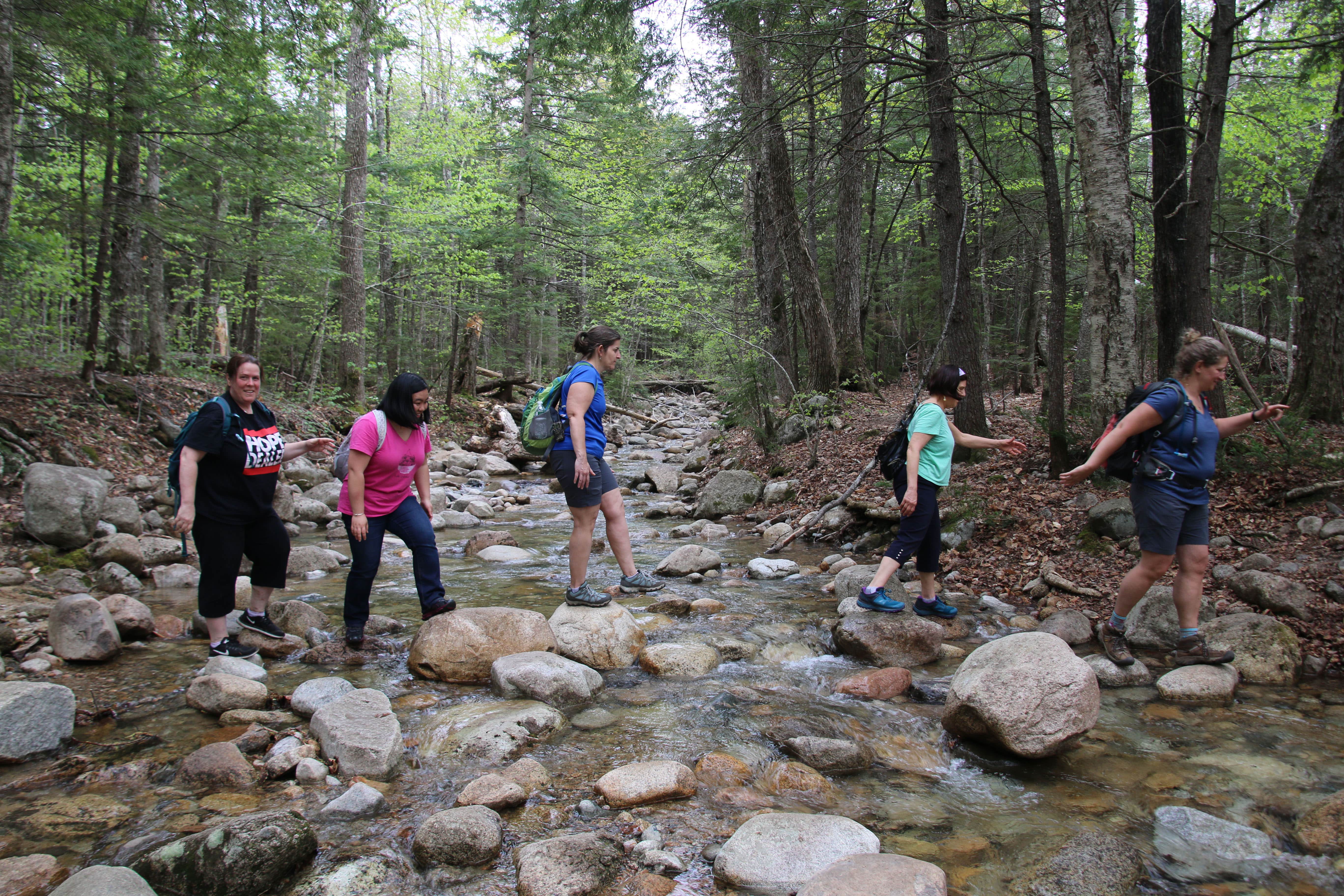 There's a Midland radio on the shoulder strap of the backpack of the middle hiker...easy way to carry it. Champney Falls