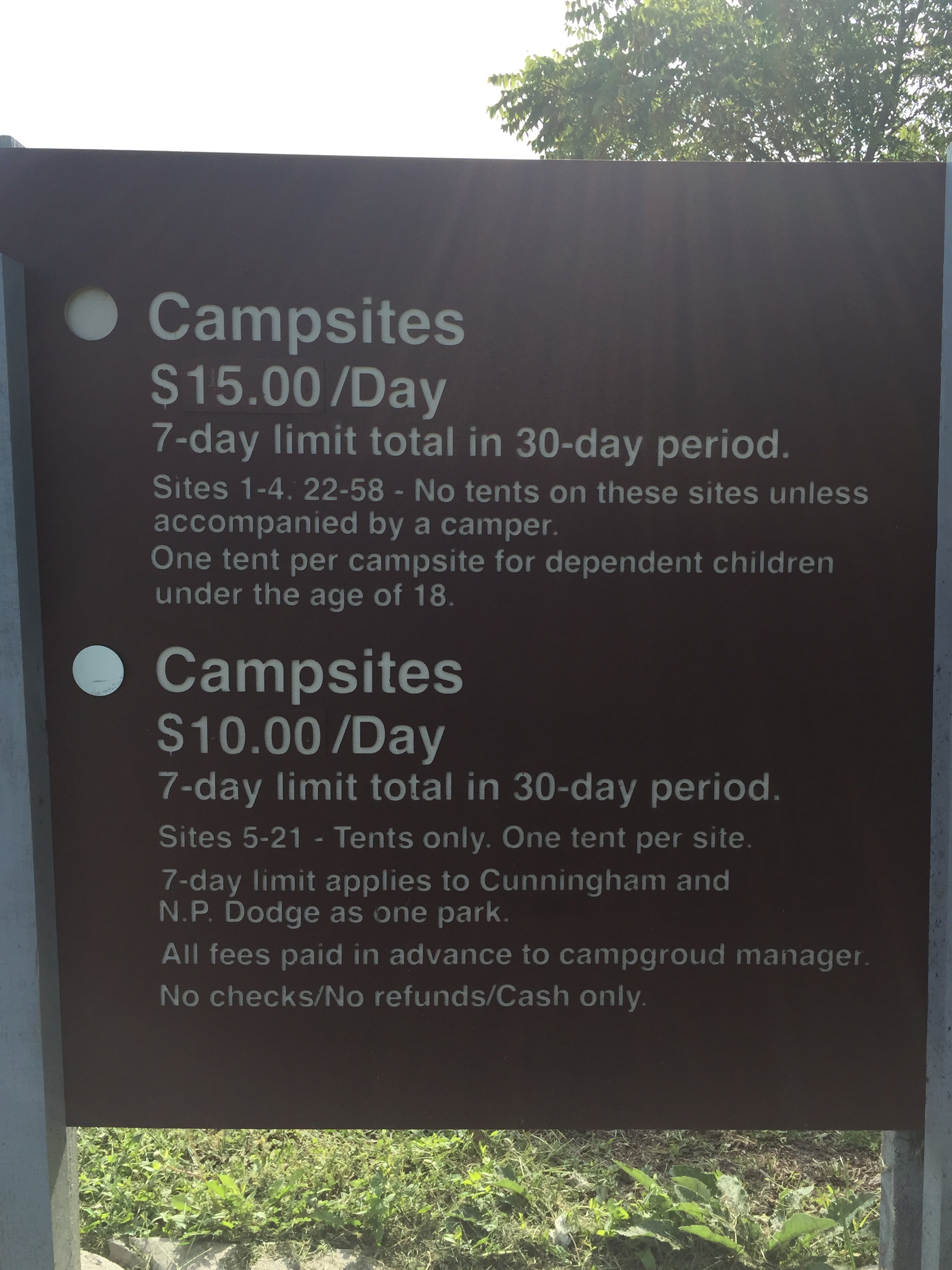 Camping fees