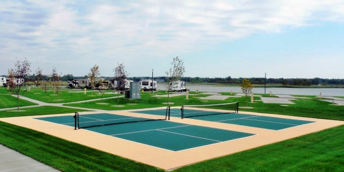 2 pickle ball courts and large children’s play set
