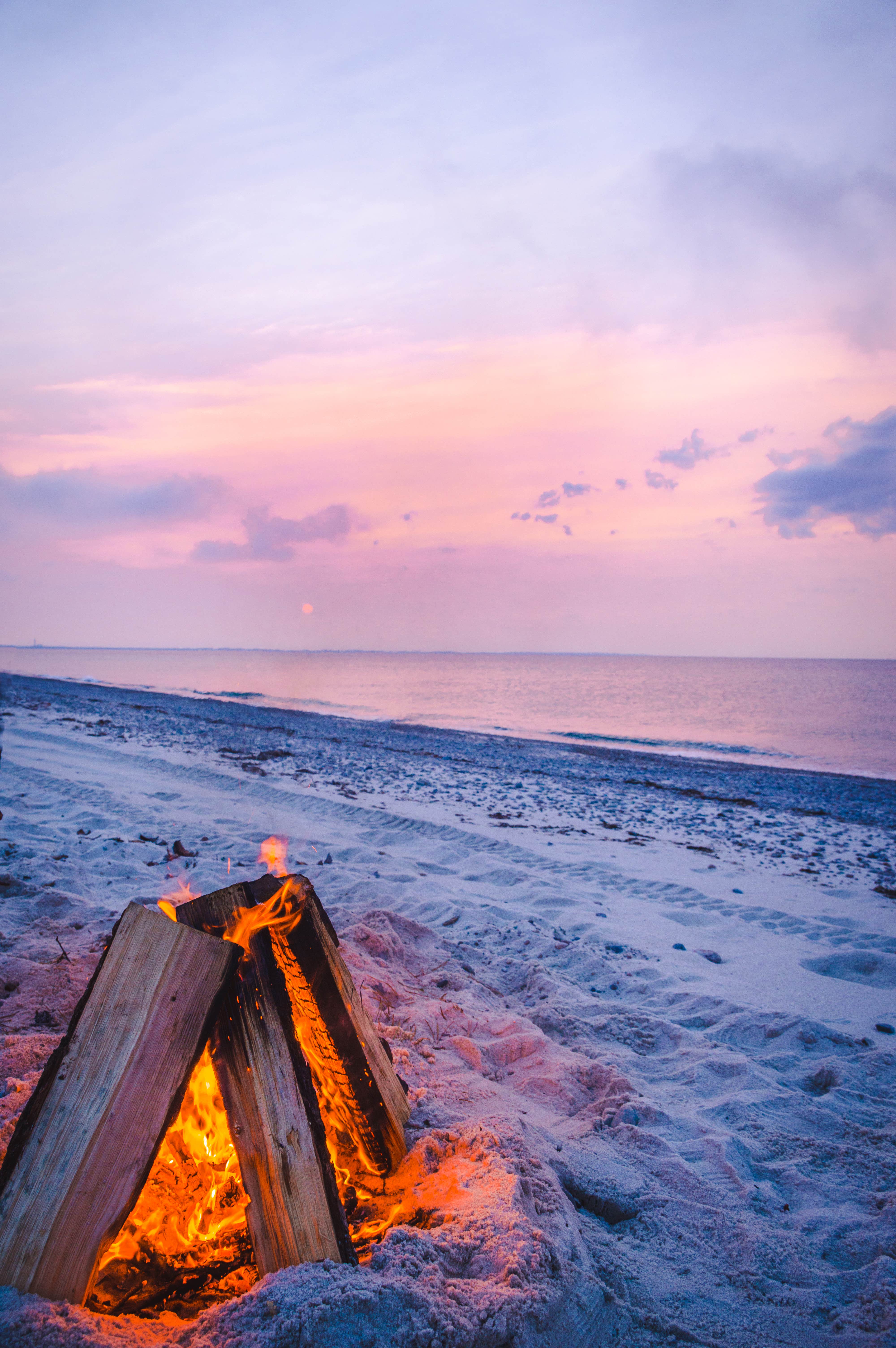 Beach campfire