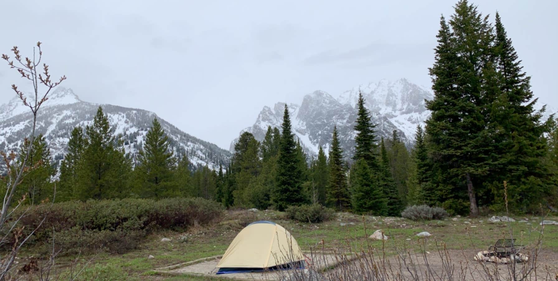 Tom C.'s photo of tent camping at Jenny Lake Campground — Grand Teton National Park near John D. Rockefeller Jr. Memorial Parkway