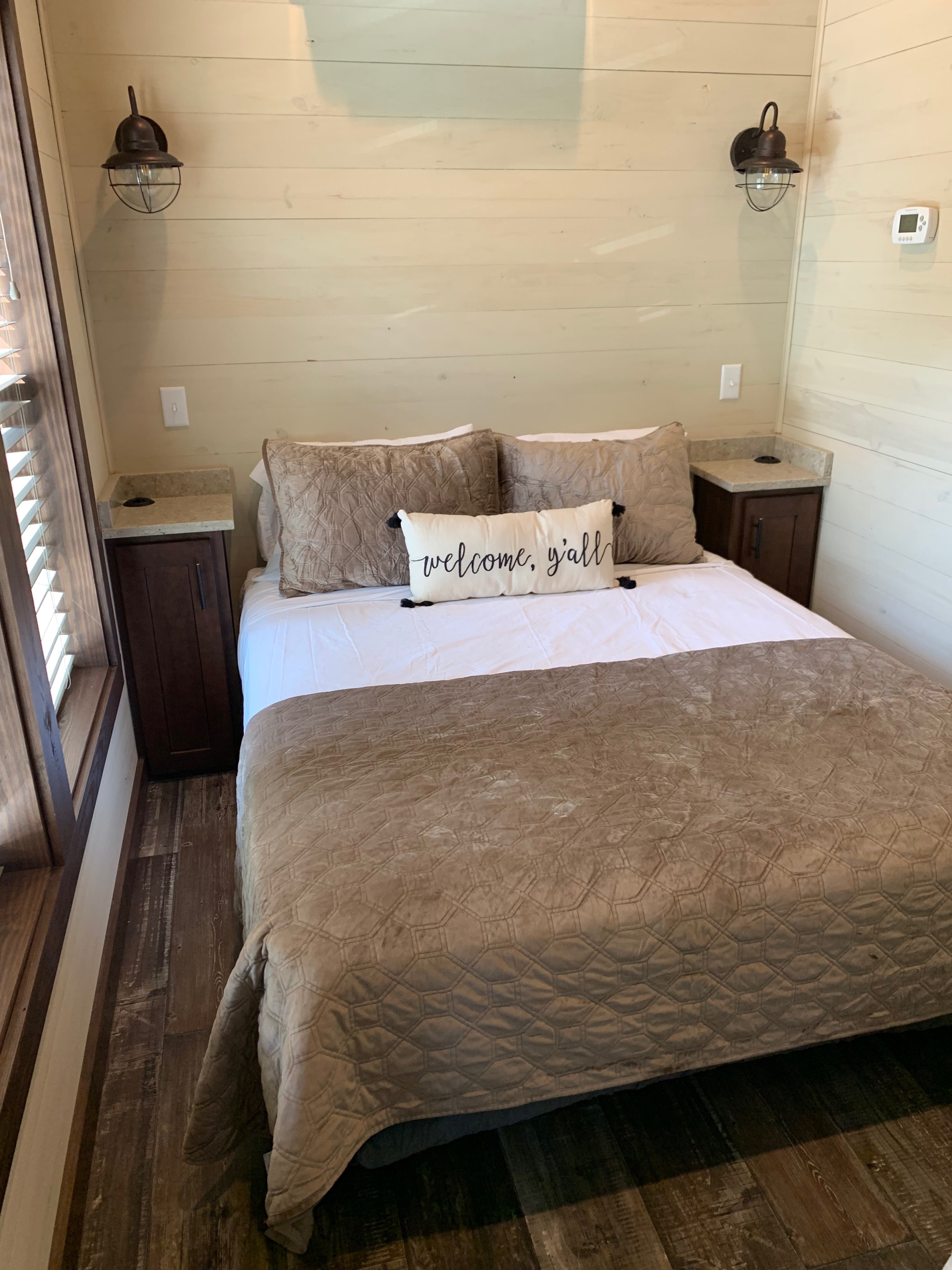 The Townsend Tiny Home Bedroom (Two Beds and Two Baths)