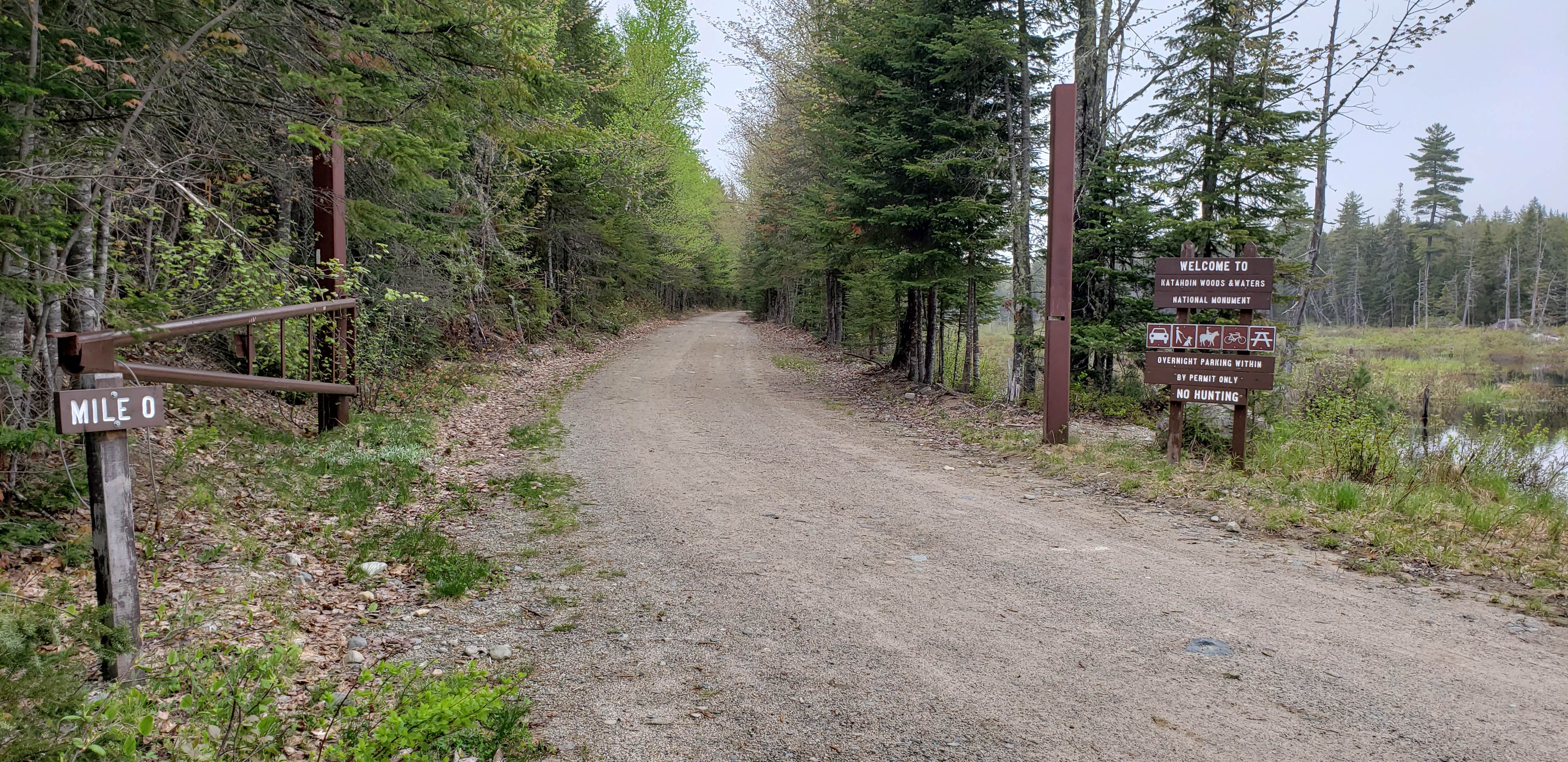 Entrance to the Katahdin Woods and Waters Loop Road