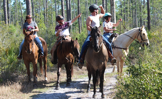 Amberay M.'s photo of camping with a horse at Goethe Trailhead Ranch Campground near Fort Mccoy, FL