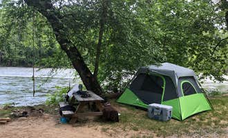 Camping near The Swimming Hole at Ox Creek: Camp Driftwood Asheville, Weaverville, North Carolina