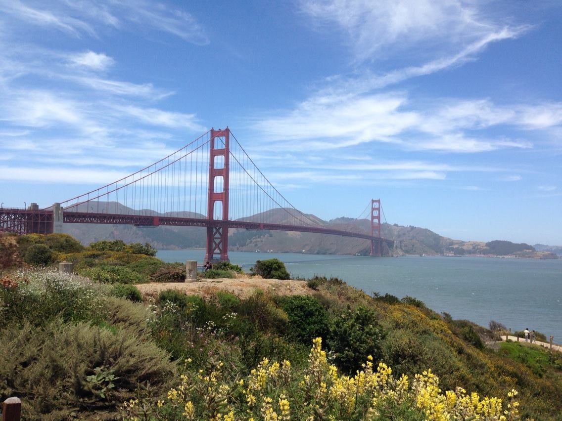 View of the Golden Gate Bridge from Kirby Cove
