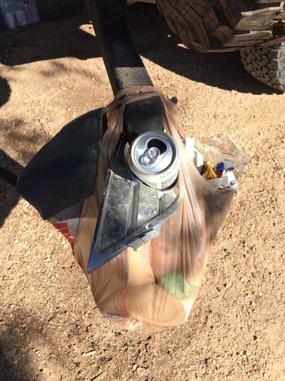 Picked up people’s trash around our campsite