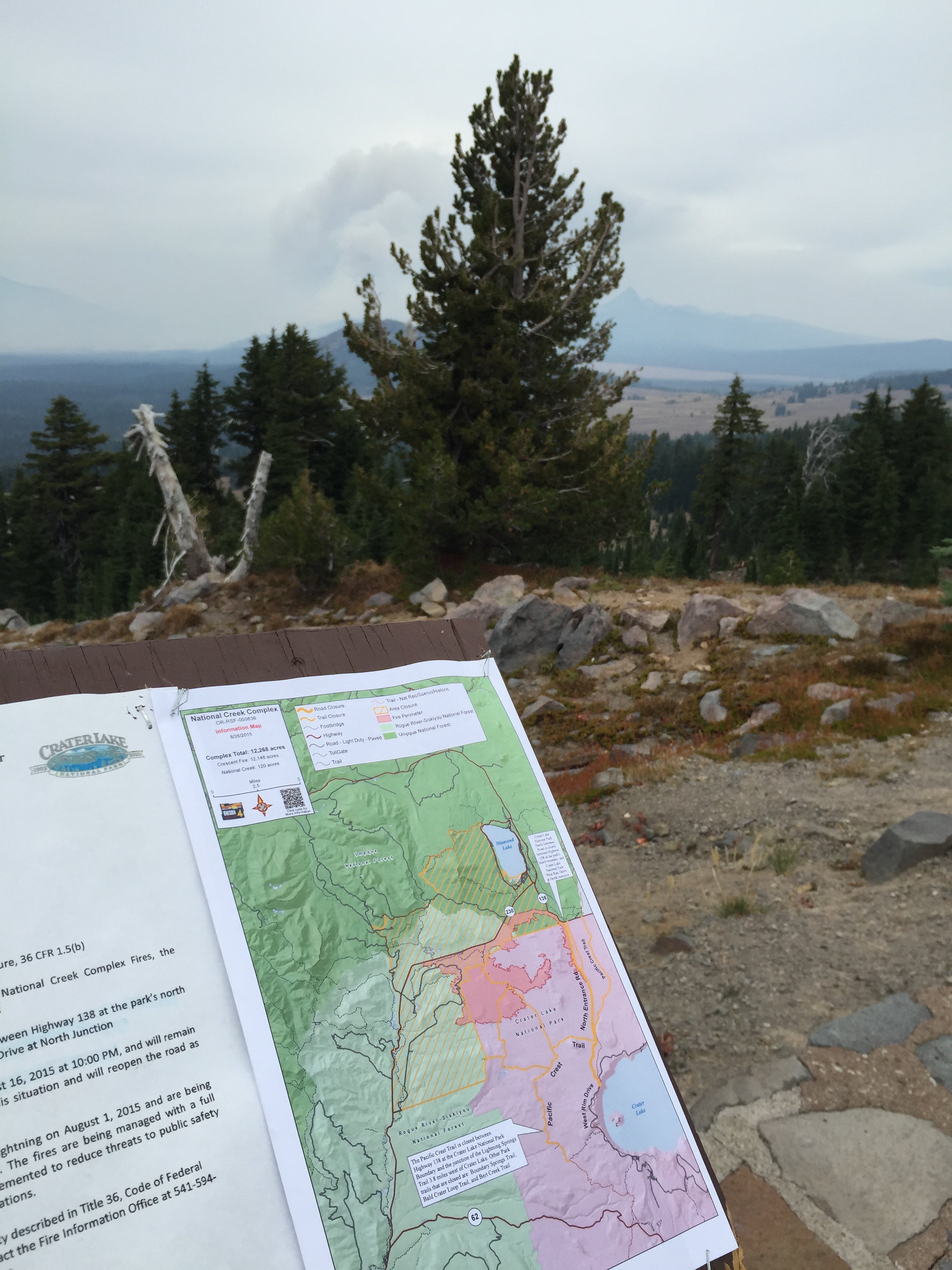 Check the fire maps carefully for road and hike closures