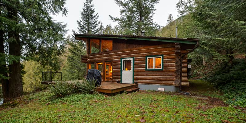 Camper submitted image from Mt. Baker Lodging - Cabin #97 - Lakefront, Boat Dock, Log Home, Fireplace, BBQ, Pets Ok, Sleeps-6!