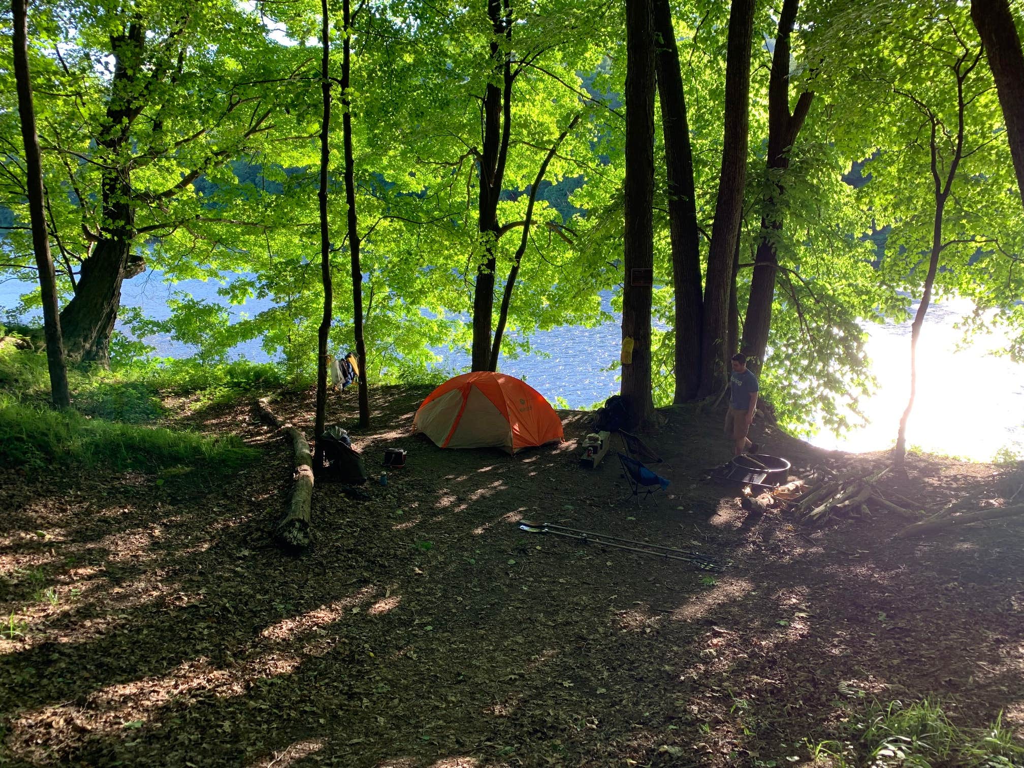 Derek W.'s photo of tent camping at Namanock Island — Delaware Water Gap National Recreation Area near Tobyhanna, PA
