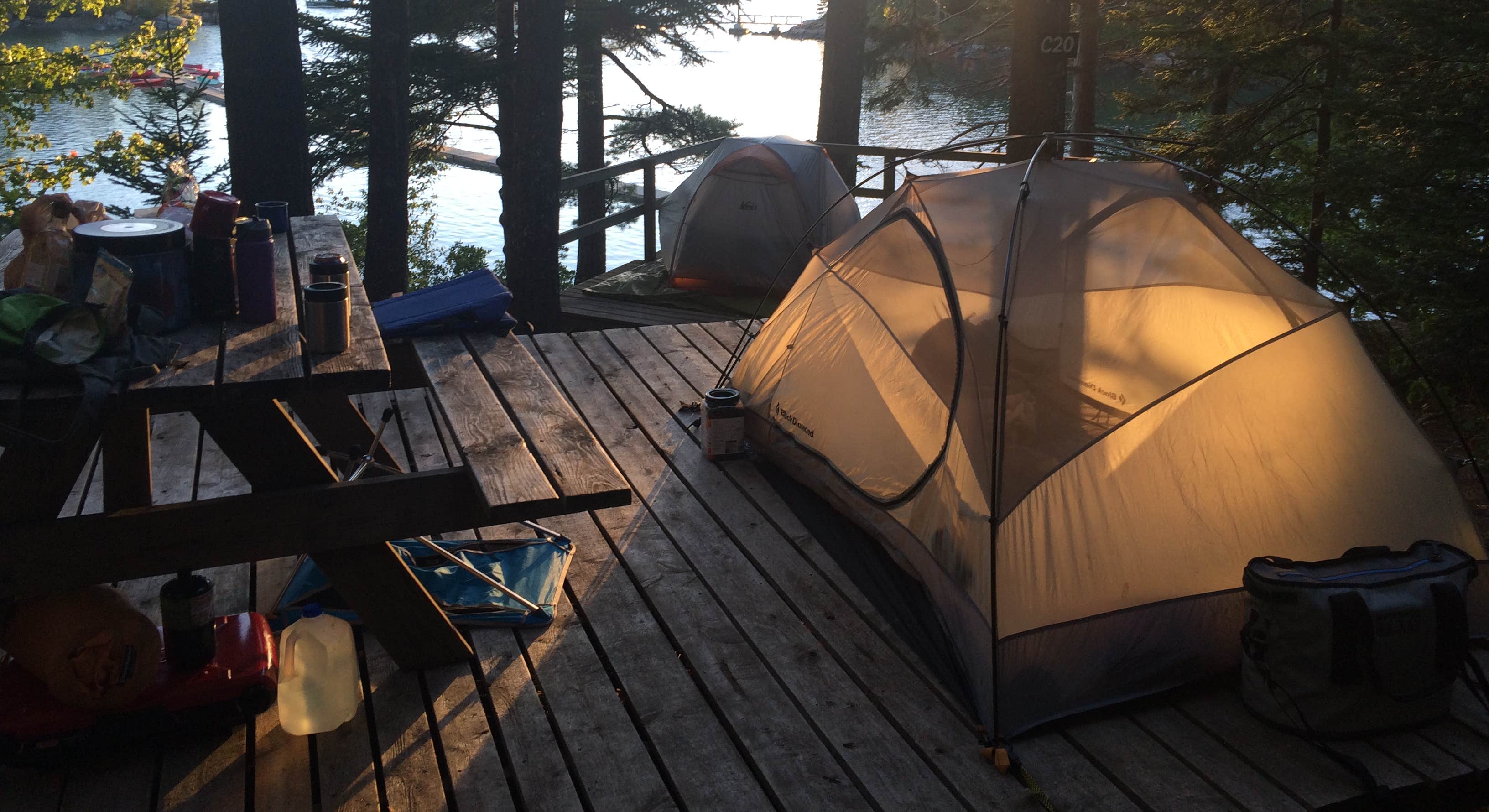 Platform Tent Camping at Mount Desert Campground, Acadia NP